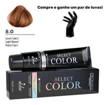 Coloração Permanente Select Color Nº8.0 Louro Claro Prohall 50g