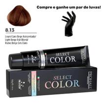 Coloração Permanente Select Color Nº8.13 Louro Claro Bege Acinzentado Prohall 50g