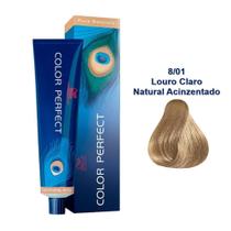 COLORAçãO PERMANENTE WELLA PROFESSIONALS COLOR PERFECT 8/01 LOURO CLARO NATURAL ACINZENTADO 60G