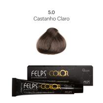 Coloração Profissional Felps Color Castanho Claro 5.0 (Base) - 60g