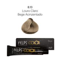 Coloração Profissional Felps Color Louro Claro Bege Acinzentado 8.13 - 60g