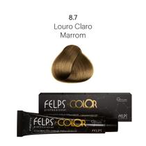 Coloração Profissional Felps Color Louro Claro Marrom 8.7 - 60g