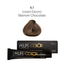 Coloração Profissional Felps Color Louro Escuro Marrom Chocolate 6.7 - 60g