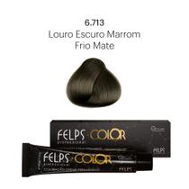 Coloração Profissional Felps Color Louro Escuro Marrom Frio Mate 6.713 - 60g