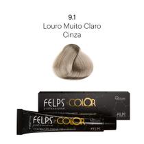 Coloração Profissional Felps Color Louro Muito Claro Cinza 9.1 - 60g Coloração Profissional Felps Color Louro Muito Claro Cinza 9.1 - 60g