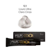 Coloração Profissional Felps Color Louro Ultra Claro Cinza 12.1 - 60g