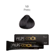 Coloração Profissional Felps Color Preto 1.0 (Base) - 60g