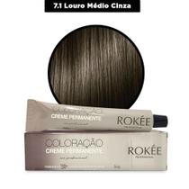 Coloração ROKÉE 7.1 Louro Médio Cinza - 50g