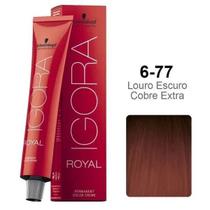 Coloração Schwarzkopf Igora Royal 60ml Cor:6-77 Louro Escuro Cobre Extra
