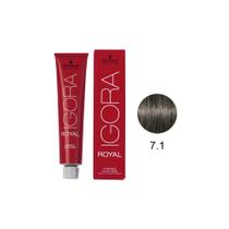 Coloração schwarzkopf igora royal 7.1 louro médio cinza - 60g