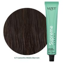 Coloração Supreme Chroma 4.7 Castanho Médio Marrom 50gr Vizet