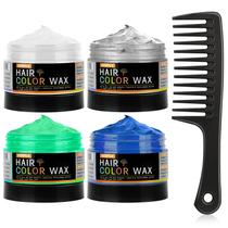 Coloração temporária de cabelo Wax lockmio 120 g x 5 (branco, cinza, verde e azul)