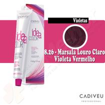 Coloração Tintura Cadiveu Idea Color 8.26 Marsala Louro Claro Violeta Vermelho 60g