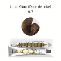 Coloração UnikColor 8-7 Louro Claro (Doce de Leite) 50gr Gaboni Professional