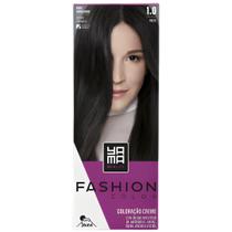Coloração Yama Fashion Color Tintura Tinta Cabelo Creme Mini Kit 1.0 Preto
