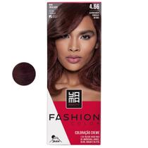 Coloração Yama Fashion Color Tintura Tinta Cabelo Creme Mini Kit 4.66 Castanho Medio Vermelho