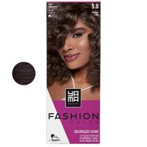 Coloração Yama Fashion Color Tintura Tinta Cabelo Creme Mini Kit 5.0 Castanho Claro