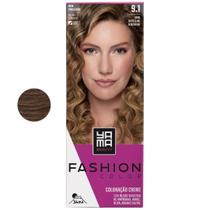 Coloração Yama Fashion Color Tintura Tinta Cabelo Creme Mini Kit 9.1 Louro Muito Claro Acinzentado