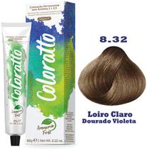 Coloratto 8.32 Loiro Claro Dourado Violeta 60g Coloração Sem Amônia Coloratto 8.32 Loiro Claro Dourado Violeta 60g Coloração Sem Amônia