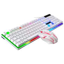 Colorido Led Iluminado Backlit Usb Com Fio Pc Rainbow Gaming Keyboard Mouse Set