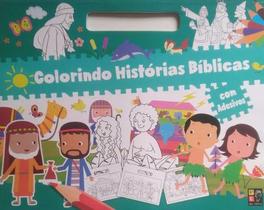 COLORINDO - HISTóRIAS BíBLICAS COM ADESIVOS - PE DA LETRA