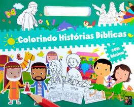 Colorindo histórias bíblicas com adesivos