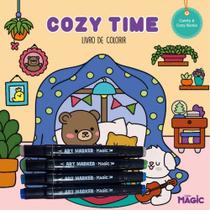 Colorir Cozy Time - Com 4 Canetinhas Colorir Cozy Time - Com 4 Canetinhas