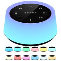 ColorsNoise Sound Machine e White Noise Machine com 30 sons reconfortantes com 12 cores Baby Night Light com função de memória (T-Black)