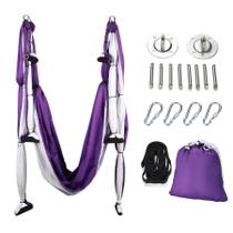 Columpio de Yoga Aéreo ZELUS Kit de Hamaca Resistente Morado