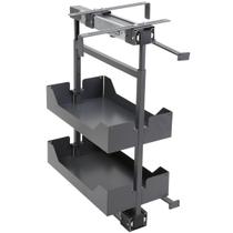 Coluna Baixa Masutti 2 Bandejas 24x48x61cm Cinza Corrediça Deslizante Móvel Coluna Baixa Masutti 2 Bandejas 24x48x61cm Cinza Corrediça Deslizante Móvel