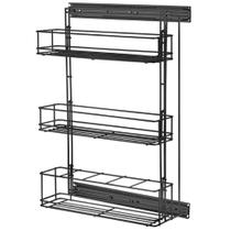 Coluna Corrediça Deslizante Preta Latas Óleo Suporte Temperos Condimentos Aramada Cozinha