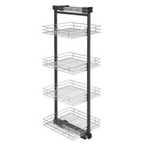 Coluna Deslizante Aramada Cinza Masutti 4 Bandejas 35x47x152cm Organizador Alimentos Coluna Deslizante Aramada Cinza Masutti 4 Bandejas 35x47x152cm Organizador Alimentos