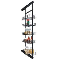 Coluna Deslizante com Corrediça 5 Bandejas 35x47x175cm Aço Preto Masutti Copat Coluna Deslizante com Corrediça 5 Bandejas 35x47x175cm Aço Preto Masutti Copat