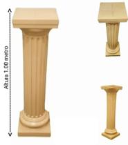 Coluna grega para decoração ( 1.00 metro) plastico na cor Bege.