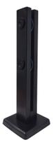 Coluna Torre Inox 30cm Preto Guarda Corpo Sacada Vidro 12mm 2 Furos