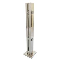 Coluna Torre Pinça Em Aço Inox Polido 40 cm Para Vidro - DECORPLACE
