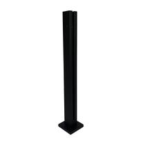 Coluna Torre Pinça Em Aço Inox Preto 50 cm Para Vidro