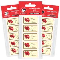 Com AMOR Retangular Vermelho