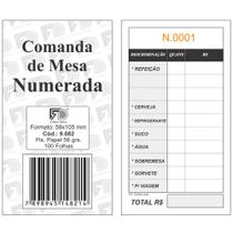 Comanda de Mesa Numerada 100 Folhas Com 5 9082 - Fd Grafica