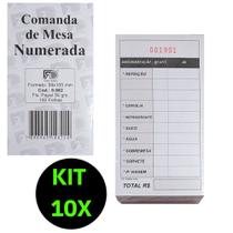 Comanda De Mesa Numerada Para Restaurante - 10 Blocos - FD GRÁFICA