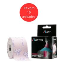 Comb 10 Fita Tapping Bandagem 5x5cm Estampa Laço Rosa Aktive