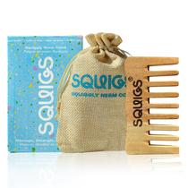 Comb Squigs Beauty Neem Wooden, com dentes largos, tamanho de bolso Comb Squigs Beauty Neem Wooden, com dentes largos, tamanho de bolso