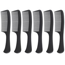 Comb WEXNECOWKZ Wide Tooth Carbon Fiber para cuidados com os cabelos (6 unidades)