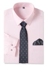 Combinação de camisa e gravata cromoncent para homens de manga comprida