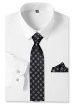 Combinação de camisa e gravata, vestido de negócios masculino cromoncent, branco/preto