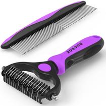 Combinação de escova para animais de estimação e pente de metal Docrok Purple Combinação de escova para animais de estimação e pente de metal Docrok Purple