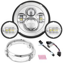 Combinação de faróis de motocicleta SUNPIE 7", à prova d'água
