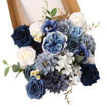 Combinação de flores artificiais LITOYNAN Dusty Blue Roses Silk