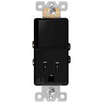 Combinação de interruptores e tomadas ENERLITES 15A 120V preta Combinação de interruptores e tomadas ENERLITES 15A 120V preta