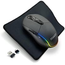 Combinação de mouse e pad sem fio ITAWEY com faixa de LED multicolorida
